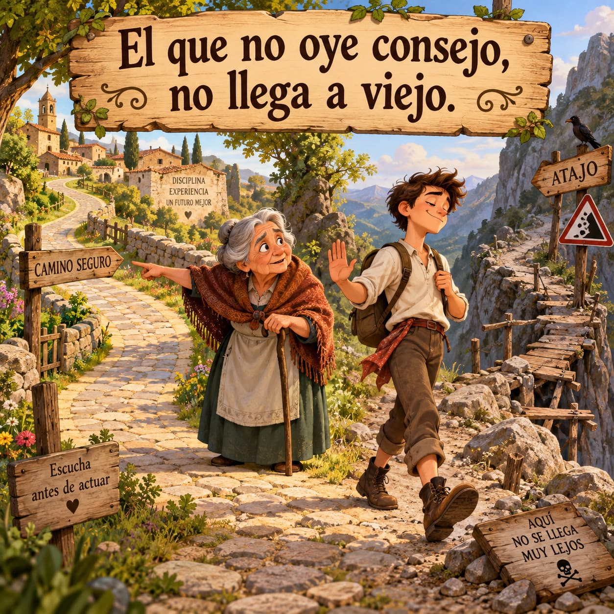 El que no oye consejo, no llega a viejo